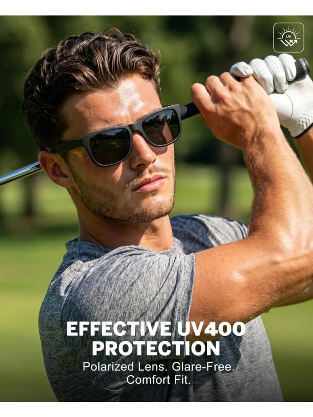 Polarized Sunglasses for Men & Women - Classic Matte Black Frame, UV Protection